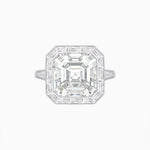 Load image into Gallery viewer, Art Deco Inspired Asscher Cut Ring with Baguette Diamond Halo - Shahin Jewelry