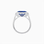Load image into Gallery viewer, Art Deco Inspired Asscher Cut Ring with Baguette Diamond Halo - Shahin Jewelry