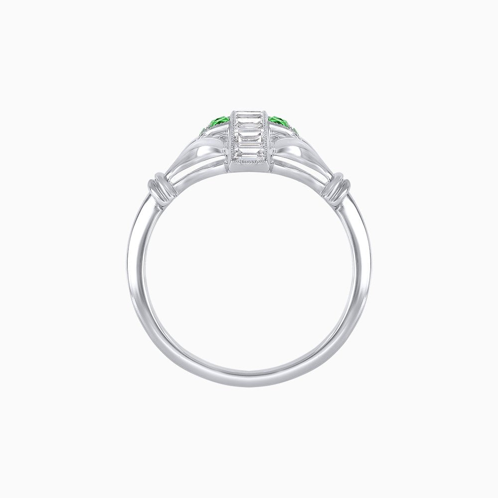 Art Deco Inspired Baguette Diamond Ring - Shahin Jewelry