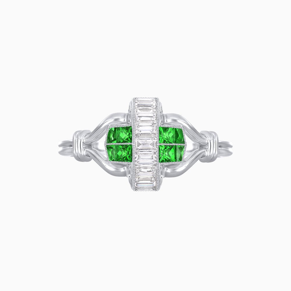 Art Deco Inspired Baguette Diamond Ring - Shahin Jewelry