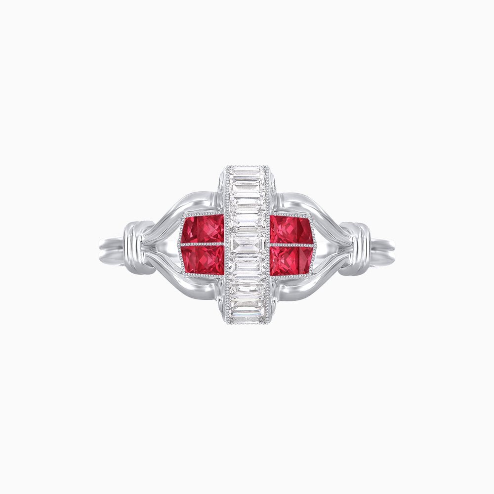 Art Deco Inspired Baguette Diamond Ring - Shahin Jewelry