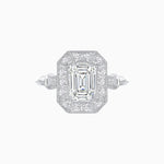 Load image into Gallery viewer, Art Deco Inspired Bezel-Set Emerald Cut Octagonal Halo Ring - Shahin Jewelry