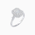 Load image into Gallery viewer, Art Deco Inspired Bezel-Set Emerald Cut Octagonal Halo Ring - Shahin Jewelry