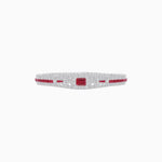 Load image into Gallery viewer, Art Deco Inspired Bracelet with Emerald Cut Center and Gemstones (Mounting) - Shahin Jewelry