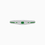 Load image into Gallery viewer, Art Deco Inspired Bracelet with Emerald Cut Center and Gemstones (Mounting) - Shahin Jewelry