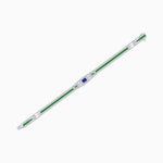 Load image into Gallery viewer, Art Deco Inspired Bracelet with Emerald Cut Center and Gemstones (Mounting) - Shahin Jewelry