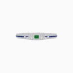 Load image into Gallery viewer, Art Deco Inspired Bracelet with Emerald Cut Center and Gemstones (Mounting) - Shahin Jewelry