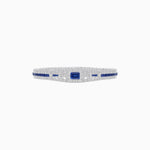 Load image into Gallery viewer, Art Deco Inspired Bracelet with Emerald Cut Center and Gemstones (Mounting) - Shahin Jewelry
