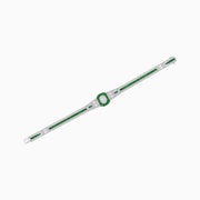 Art Deco Inspired Bracelet with Oval Diamond and Gemstone - Shahin Jewelry