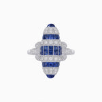 Load image into Gallery viewer, Art Deco Inspired Calibré-Cut Gemstone Barrel Cocktail Ring - Shahin Jewelry