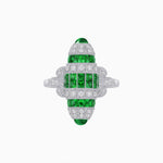 Load image into Gallery viewer, Art Deco Inspired Calibré-Cut Gemstone Barrel Cocktail Ring - Shahin Jewelry