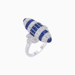 Load image into Gallery viewer, Art Deco Inspired Calibré-Cut Gemstone Barrel Cocktail Ring - Shahin Jewelry