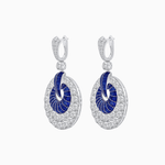 Load image into Gallery viewer, Art Deco Inspired Calibré Cut Gemstone Spiral Disc Earrings - Shahin Jewelry