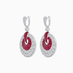 Load image into Gallery viewer, Art Deco Inspired Calibré Cut Gemstone Spiral Disc Earrings - Shahin Jewelry