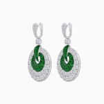 Load image into Gallery viewer, Art Deco Inspired Calibré Cut Gemstone Spiral Disc Earrings - Shahin Jewelry