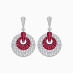 Load image into Gallery viewer, Art Deco Inspired Calibré Cut Gemstone Spiral Disc Earrings - Shahin Jewelry