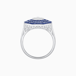 Load image into Gallery viewer, Art Deco Inspired Cocktail Illusion Diamond Ring with Gemstone - Shahin Jewelry
