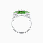 Load image into Gallery viewer, Art Deco Inspired Cocktail Illusion Diamond Ring with Gemstone - Shahin Jewelry
