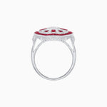 Load image into Gallery viewer, Art Deco Inspired Cocktail Ring with Diamond - Shahin Jewelry
