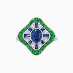 Load image into Gallery viewer, Art Deco Inspired Cocktail Ring with Gemstone - Shahin Jewelry
