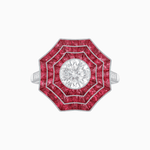 Load image into Gallery viewer, Art Deco Inspired Cocktail Ring with Gemstone - Shahin Jewelry
