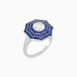 Load image into Gallery viewer, Art Deco Inspired Cocktail Ring with Gemstone - Shahin Jewelry
