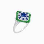 Load image into Gallery viewer, Art Deco Inspired Cocktail Ring with Gemstone - Shahin Jewelry
