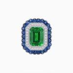 Load image into Gallery viewer, Art Deco Inspired Convertible Emerald Cut Double Halo Ring Pendant - Shahin Jewelry