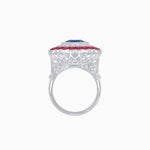 Load image into Gallery viewer, Art Deco Inspired Convertible Emerald Cut Double Halo Ring Pendant - Shahin Jewelry