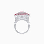 Load image into Gallery viewer, Art Deco Inspired Convertible Emerald Cut Double Halo Ring Pendant - Shahin Jewelry