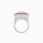 Load image into Gallery viewer, Art Deco Inspired Convertible Emerald Cut Double Halo Ring Pendant - Shahin Jewelry