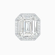 Art Deco Inspired Convertible Emerald Cut Halo Ring Pendant - Shahin Jewelry