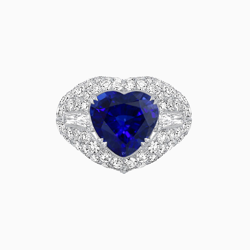 Art Deco Inspired Convertible Heart-Shaped Diamond Jacket Ring - Shahin Jewelry