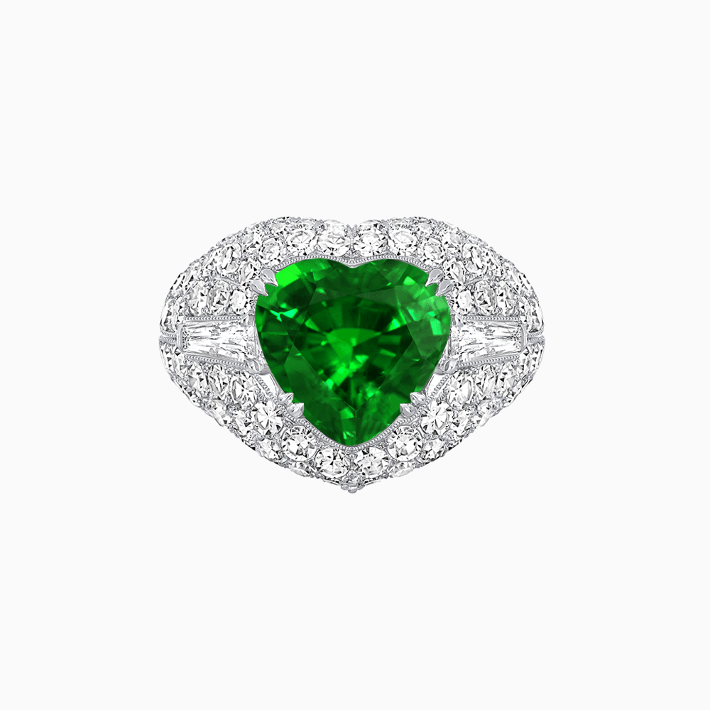 Art Deco Inspired Convertible Heart-Shaped Diamond Jacket Ring - Shahin Jewelry