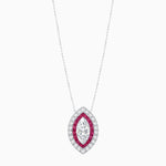 Load image into Gallery viewer, Art Deco Inspired Convertible Marquise Double Halo Ring Pendant - Shahin Jewelry