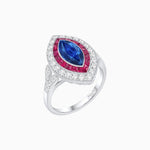 Load image into Gallery viewer, Art Deco Inspired Convertible Marquise Double Halo Ring Pendant - Shahin Jewelry