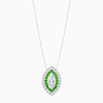 Load image into Gallery viewer, Art Deco Inspired Convertible Marquise Double Halo Ring Pendant - Shahin Jewelry