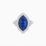 Load image into Gallery viewer, Art Deco Inspired Convertible Marquise Double Halo Ring Pendant - Shahin Jewelry