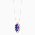 Load image into Gallery viewer, Art Deco Inspired Convertible Marquise Double Halo Ring Pendant - Shahin Jewelry