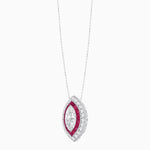 Load image into Gallery viewer, Art Deco Inspired Convertible Marquise Double Halo Ring Pendant - Shahin Jewelry