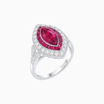 Load image into Gallery viewer, Art Deco Inspired Convertible Marquise Double Halo Ring Pendant - Shahin Jewelry