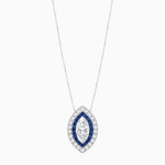 Load image into Gallery viewer, Art Deco Inspired Convertible Marquise Double Halo Ring Pendant - Shahin Jewelry