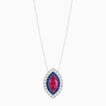 Load image into Gallery viewer, Art Deco Inspired Convertible Marquise Double Halo Ring Pendant - Shahin Jewelry
