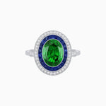 Load image into Gallery viewer, Art Deco Inspired Convertible Oval Double Halo Ring Pendant - Shahin Jewelry
