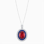 Load image into Gallery viewer, Art Deco Inspired Convertible Oval Double Halo Ring Pendant - Shahin Jewelry