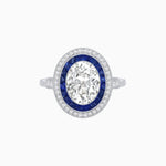 Load image into Gallery viewer, Art Deco Inspired Convertible Oval Double Halo Ring Pendant - Shahin Jewelry