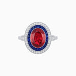 Load image into Gallery viewer, Art Deco Inspired Convertible Oval Double Halo Ring Pendant - Shahin Jewelry
