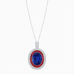 Load image into Gallery viewer, Art Deco Inspired Convertible Oval Double Halo Ring Pendant - Shahin Jewelry