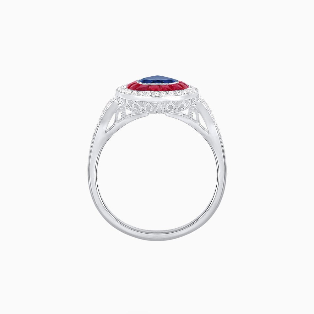 Art Deco Inspired Convertible Pear Double Halo Ring Pendant - Shahin Jewelry