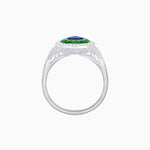 Load image into Gallery viewer, Art Deco Inspired Convertible Pear Double Halo Ring Pendant - Shahin Jewelry
